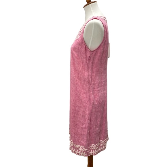 Original Robert Roller Rabbit Dress Sleeveless Pink Embroidered Side Zip Small - Picture 4 of 15